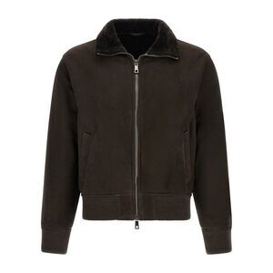GIORGIO BRATO Brown Lamb Leather Leather Men's Jacket